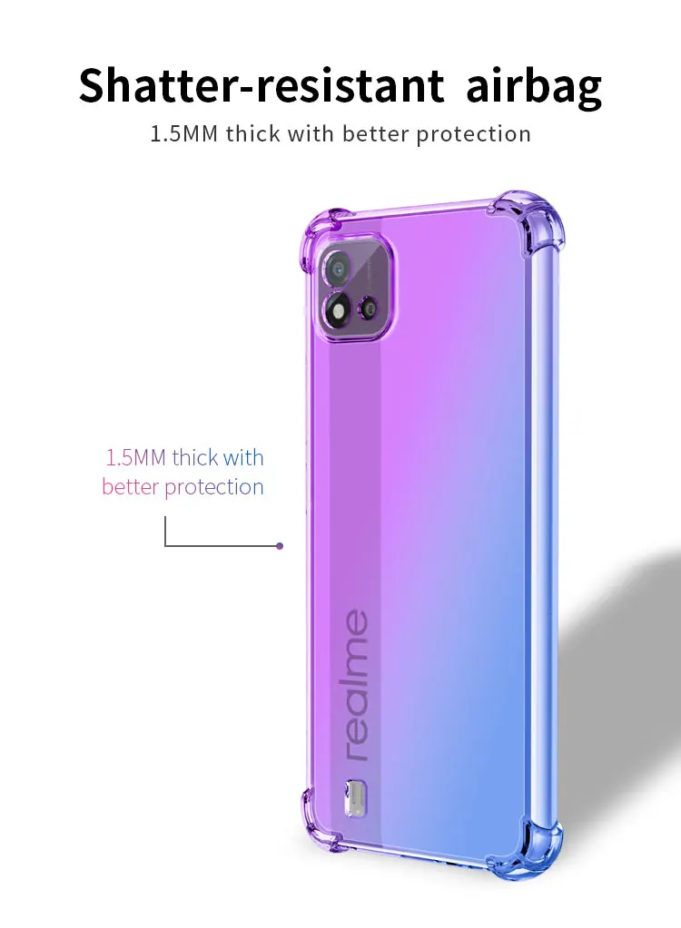 for oppo realme 8 7 6 5 c1 c3 c11 c15 c17 c20 c21 xt x2 pro gt v5 v11 v13 gradient silicone soft tpu case ultra thin slim cover free global shipping
