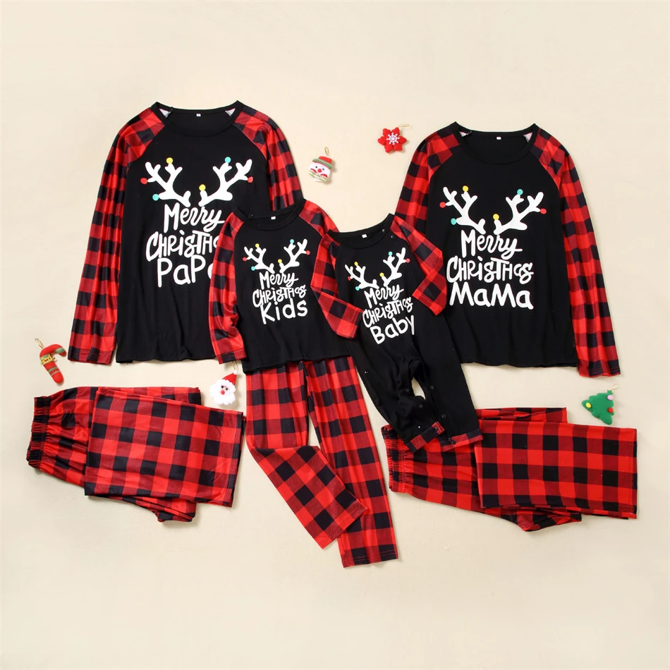 

Plaid Christmas Family Matching Pajamas Set Father Mother Children & Baby Sleepwear Papa Mama Mommy and Me Xmas Pyjamas Clothes