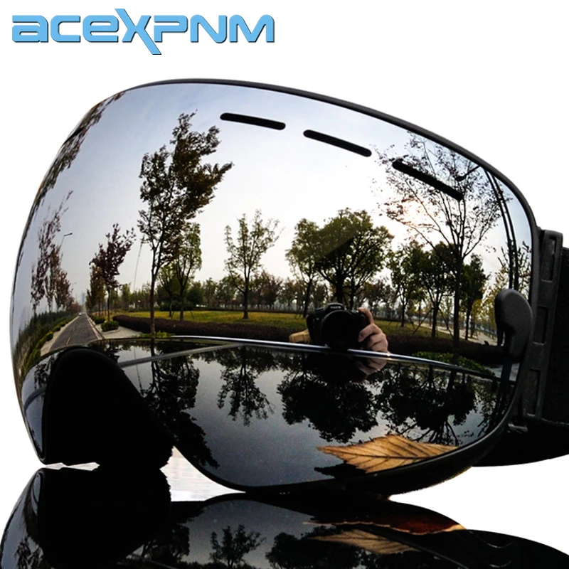 ACEXPNM лыжные очки двухслойные УФ-Защита Анти-туман снегоход большая Лыжная маска очки для катания на лыжах мужчины женщины снег сноуборд очки