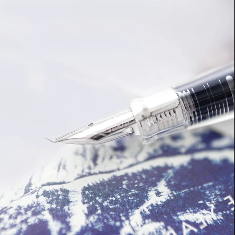 Милый прозрачный перьевая ручка 0 5 мм каллиграфическая Изогнутый наконечник для