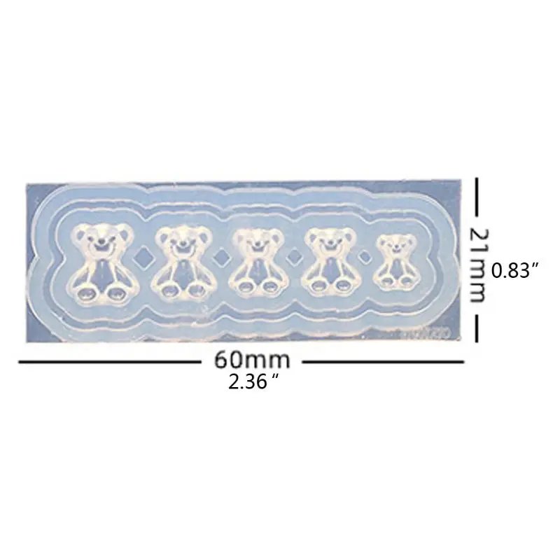 

5Pc Silicone Mini Gummy Mold Nail Art Resin Casting Mould Template Silicone Resin Mold Jewelry Tools Art Craft