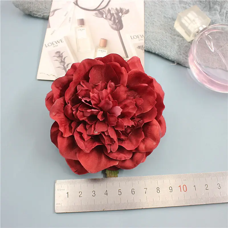 10pcs 10cm Silk Flowers For Home Decoration Large Peony Artificial Flower Head Wedding Diy Crafting Wall Backdrop | Дом и сад