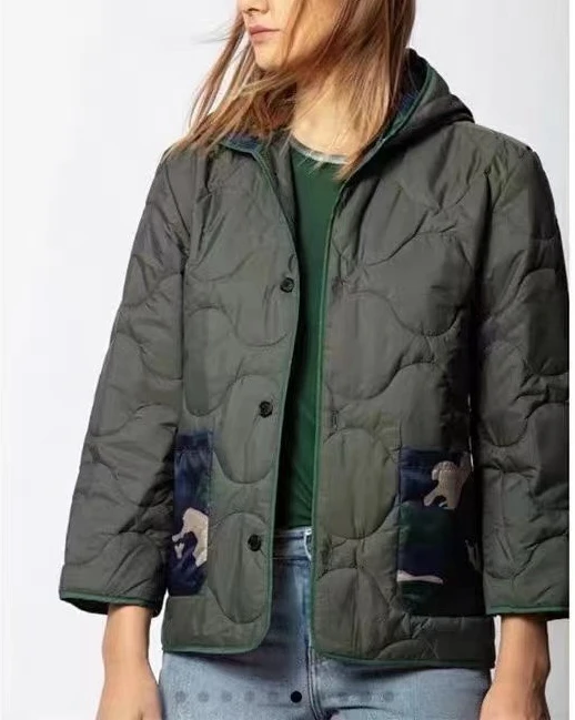 

Women Trench Autumn and Winter Tide Brand Korean Version of Thin Pure Color Casual Hooded Collar Beltless Trench Coat