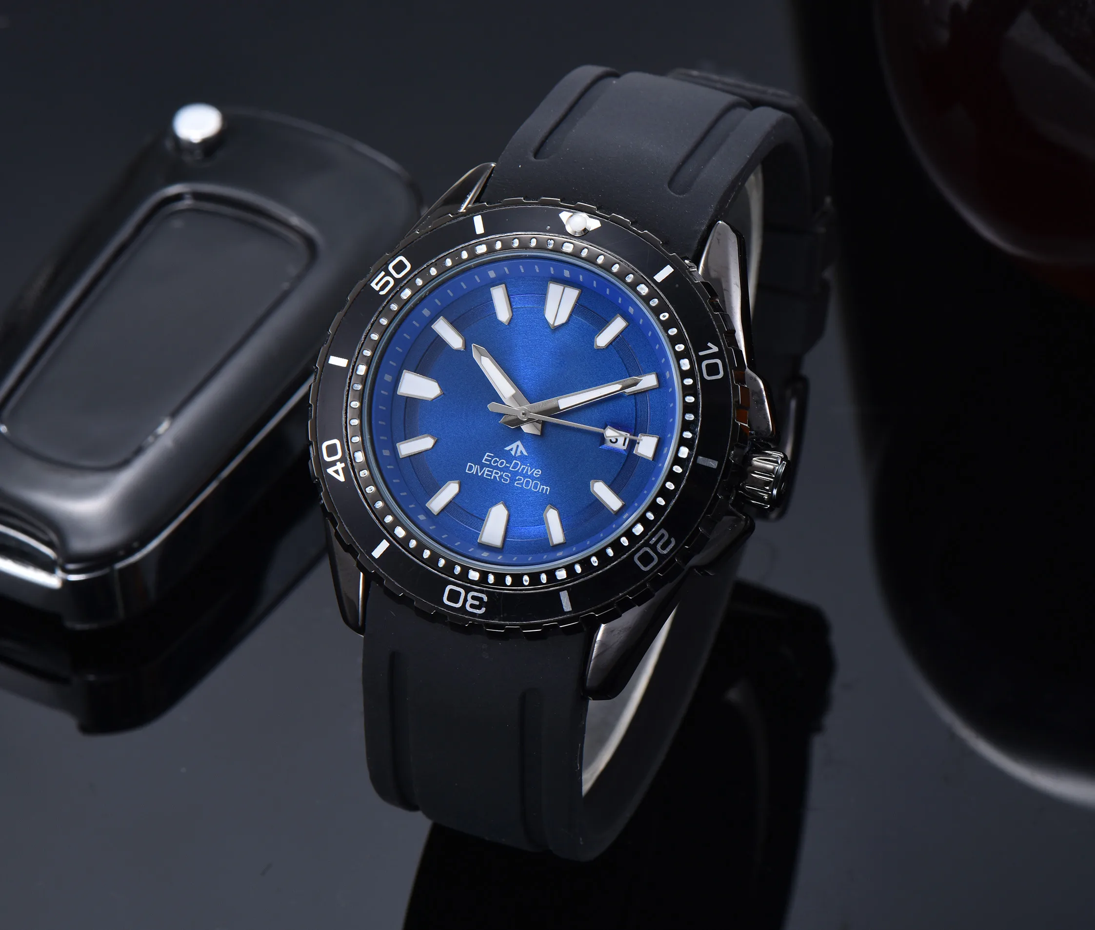 

Часы наручные ClTI Zen Мужские кварцевые, брендовые Роскошные модные повседневные спортивные, с календарем и резиновым ремешком