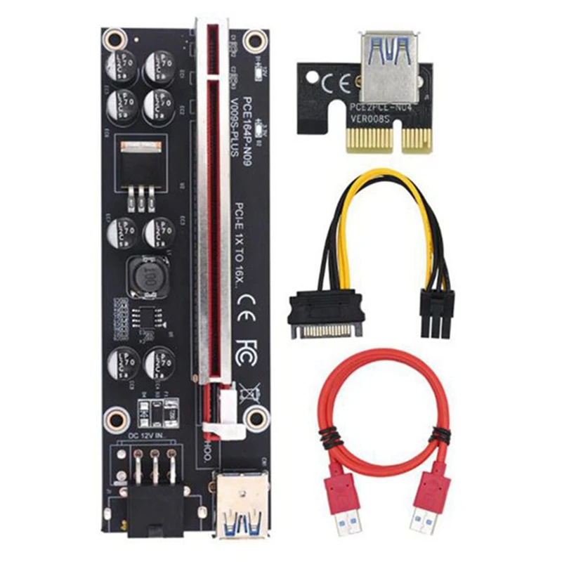 10 шт райзер карта ver009s plus pci express 1x до 16x ка