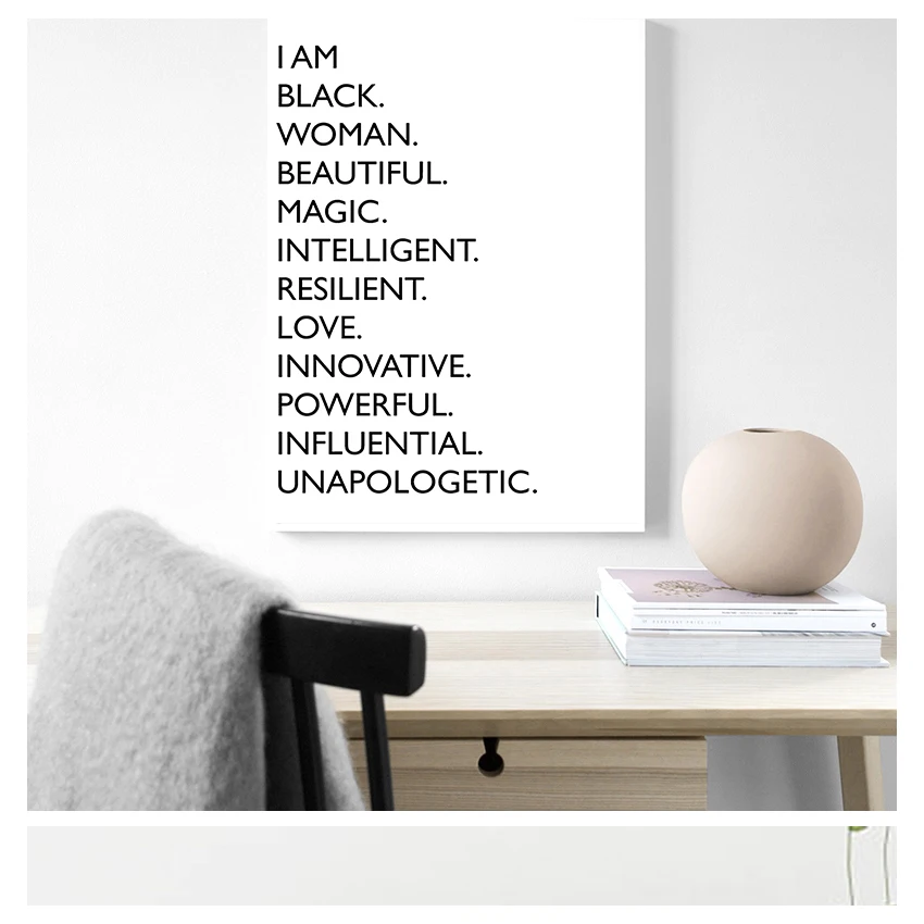 Черно-белые афроамериканские женские постеры и принты скандинавские настенные