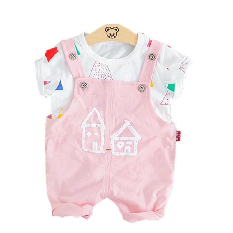 Комплект детской одежды 2 шт./компл. футболка и шорты с мультяшным рисунком для