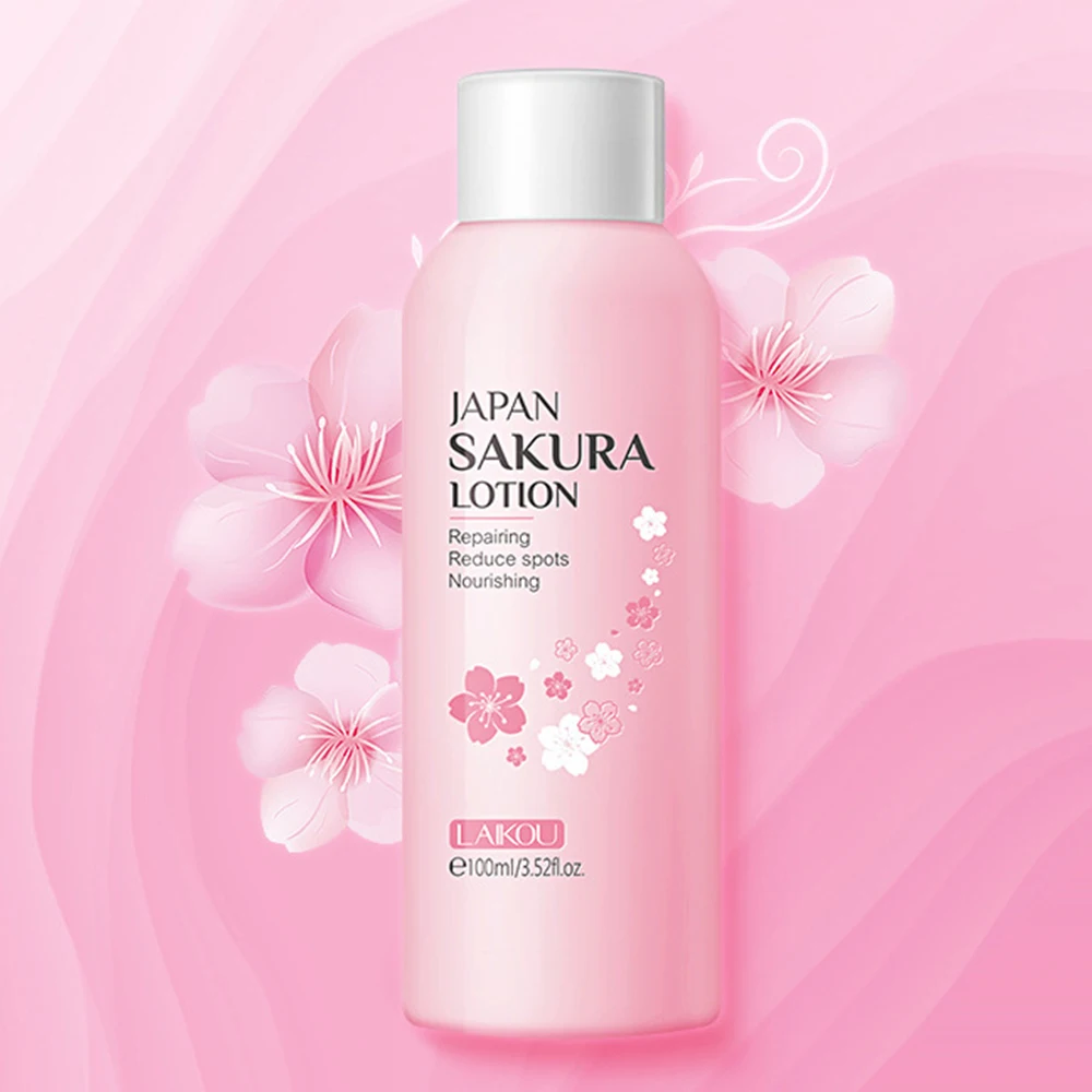

LAIKOU Sakura Face Lotion Moisturizing Brightening Skin Remove Wrinkles Spots Shrink Pores Remove Skin Care 100ml