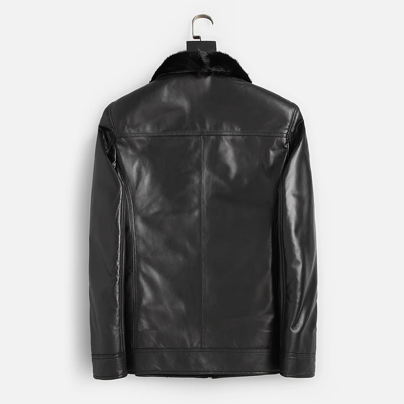 Куртка DK мужская из натуральной кожи теплая зимняя повседневная верхняя одежда