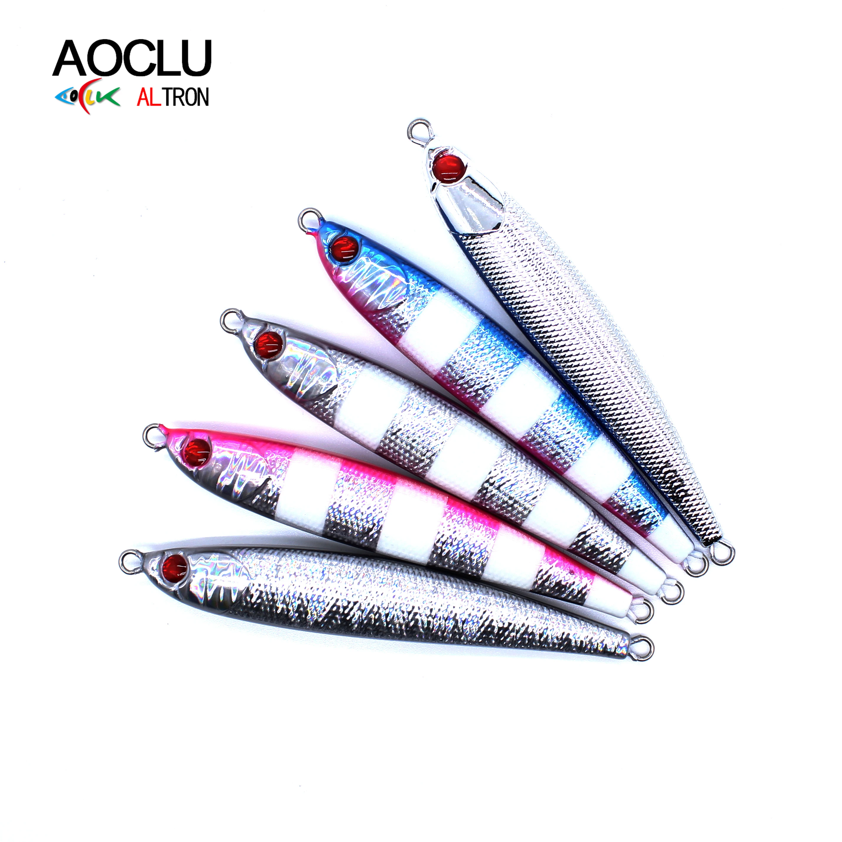 AOCLU Wobblers 40g 60g 80g 100g Silver Metal Jig Hard Bait Sinking Stick Fishing Lures Bass Fresh Salt Water Origin Jigging