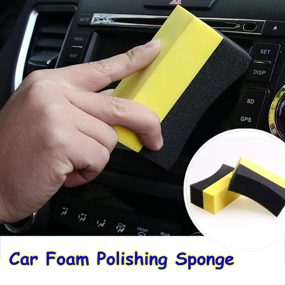 

Car Foam Polishing Sponge U-Shape Professional Cleaning Tool Tyre Tire Brush Car Wash Auto Care Shine Color Foam Wax Sponge