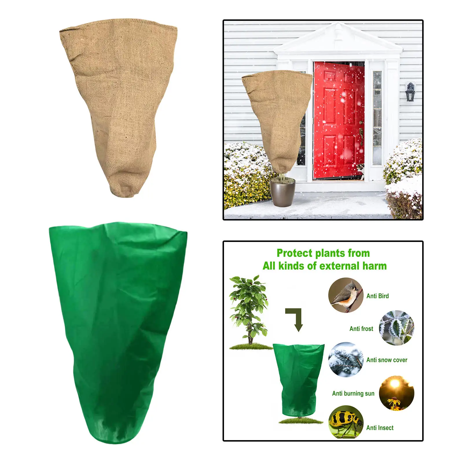 

Чехлы на шнурке для защиты от деревьев, чехлы для комнатных и уличных растений для улицы, для деревьев, сада, зимы