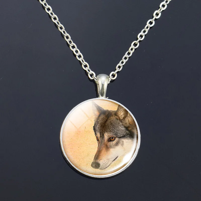 Ожерелье с животными покрытое серебром тигр Черный кот волк лиса собака зибра