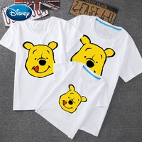 disney winnie the pooh cartoon print dad mom baby cotton summer clothing for family matching outfits clothes pattern short sleev