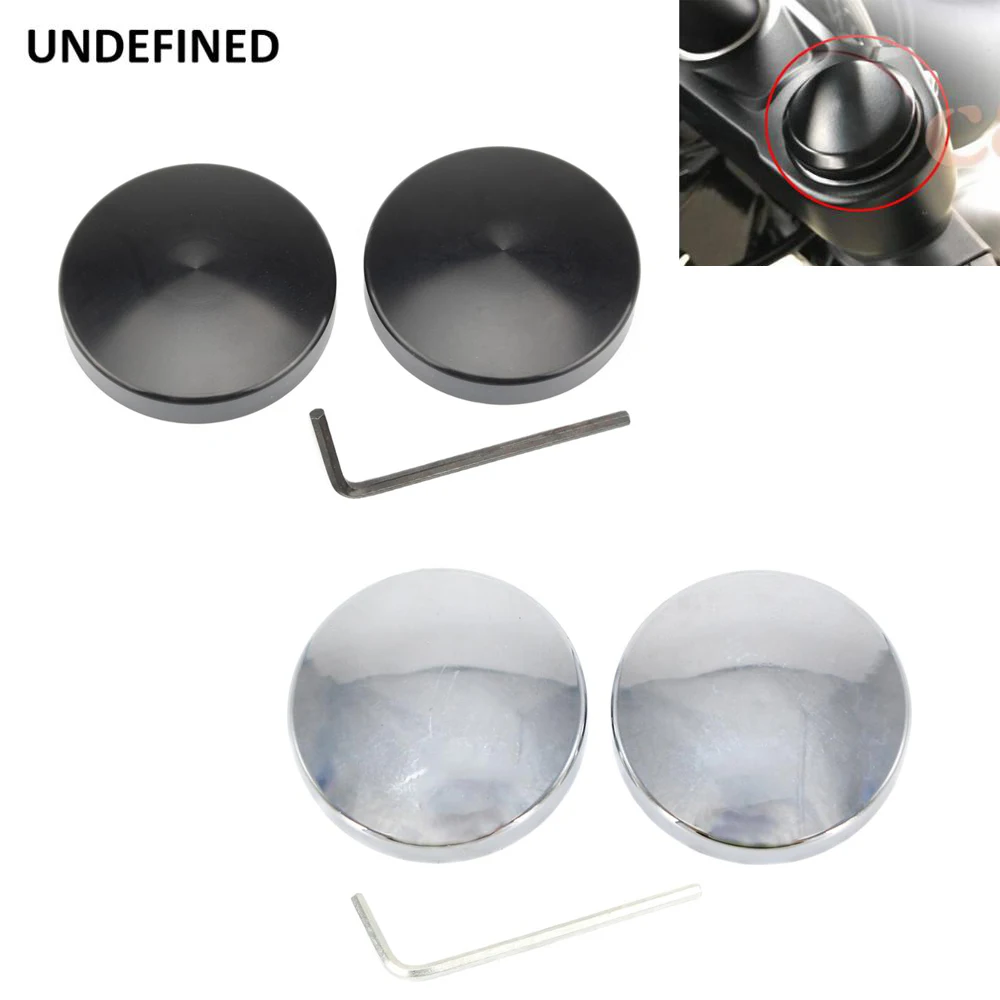 

Motorcycle CNC Billet Fork Stem Nuts Cover Cap For Victory High-Ball Gunner 2010-2017 Judge Boardwalk 2012-2014 Black/Chrome