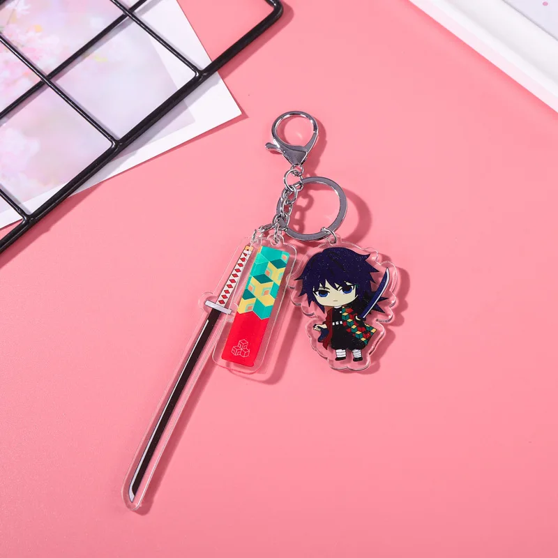 

Anime Demon Slayer Acrylic Key Chains Student Backpack Accessories Keychain Rengoku Shinjurou Kyoujurou Kochou Kanae Keyring