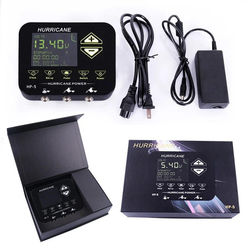 Блок питания для татуировок HP 5 вращающихся катушек источник с сенсорным экраном