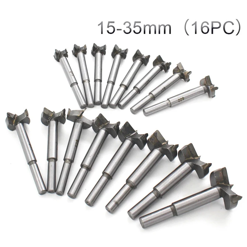 

Hot 16pcs Drill Bit Set Woodworking Hole Shank Wood Tools DIY Alloy Hole Opener PLD