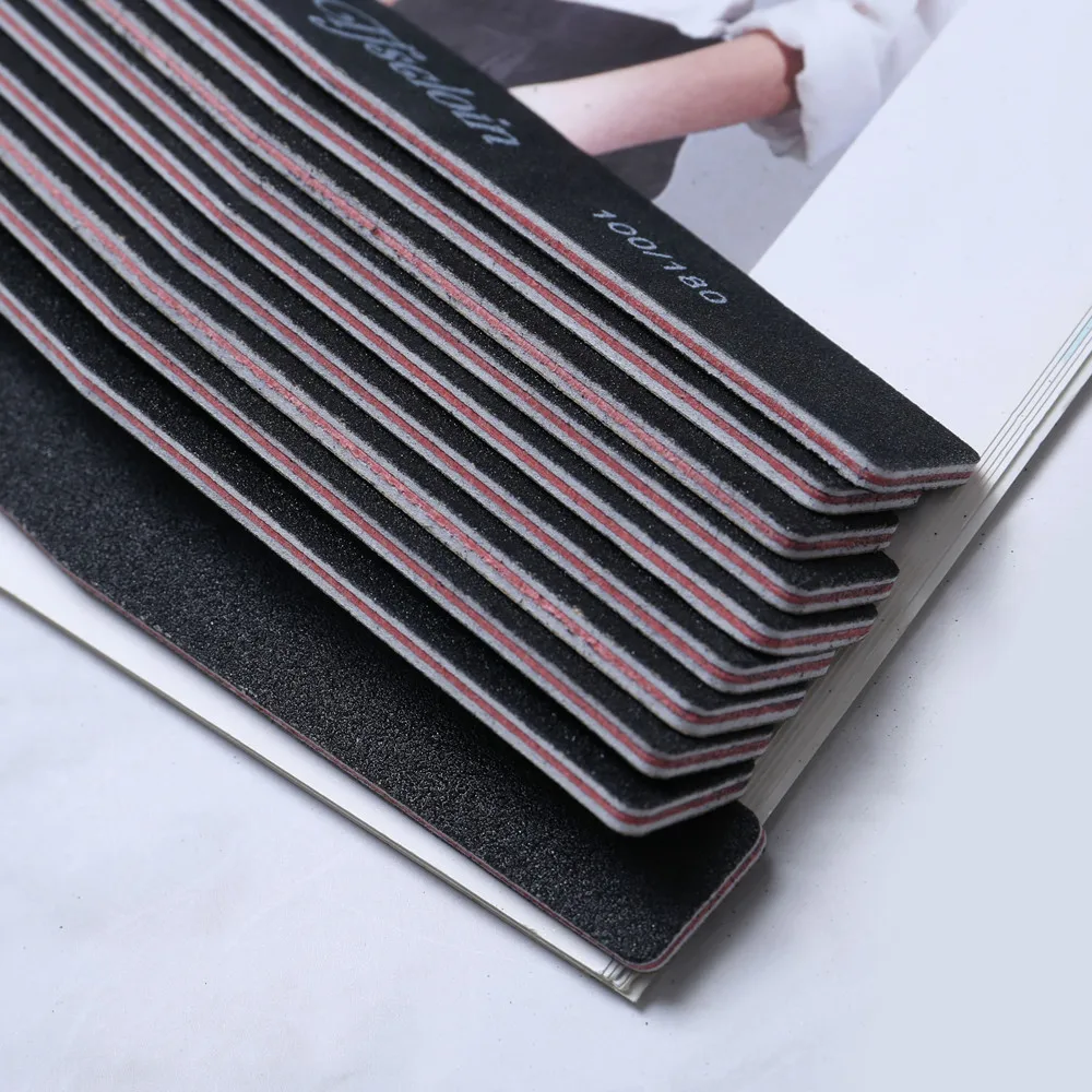 10 шт. пилочка для ногтей маникюра педикюра буфера шлифовальный Файлы серповидные