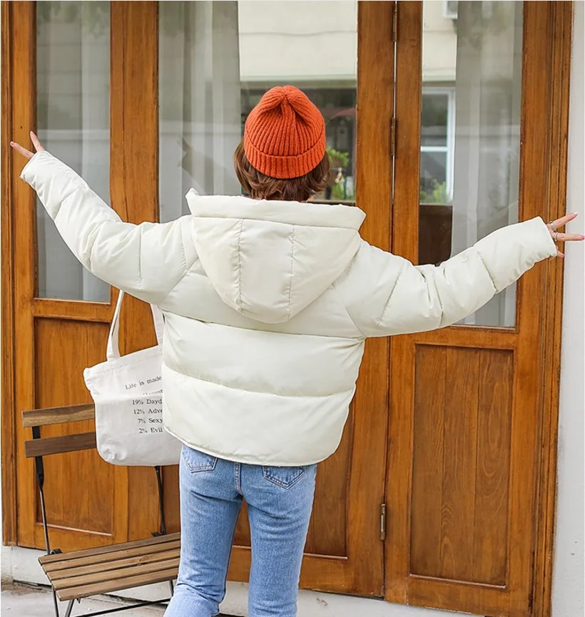 2019 Women's Winter Jacket Hooded Cotton Puffer Parka Five color Solid Leather Coat S——XXL|Женские парки| |