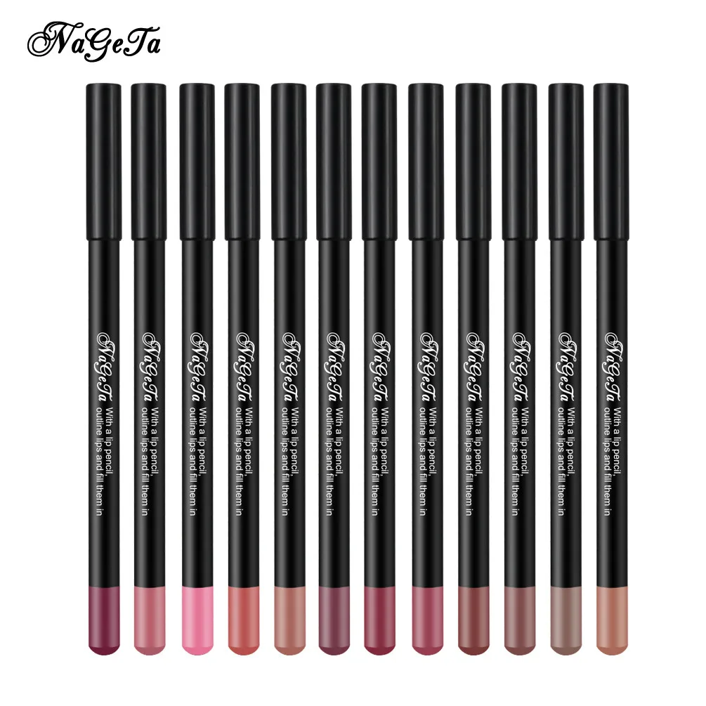 

12 Color Waterproof Lipstick Lip Liner Long Lasting Matte Lipliner Pencil Pen Waterproof Long Lasting Sexy Red Lip Stick