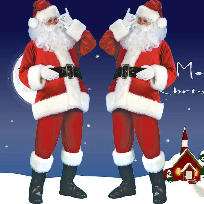 Русский Рождественский костюм Санта Клауса маскарадный нарядное рождественское