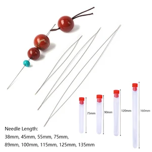 Иглы для бисероплетения с центральным отверстием, изогнутые инструменты из нержавеющей стали, булавки для бисера, нитка, шнур, легкое Изготовление ювелирных изделий, 10 шт.