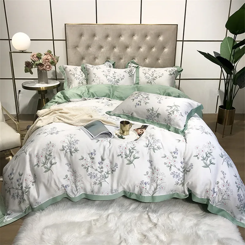 Пасторальное постельное белье Tencel евро 220x240 размер King/Queen пододеяльник одеяла