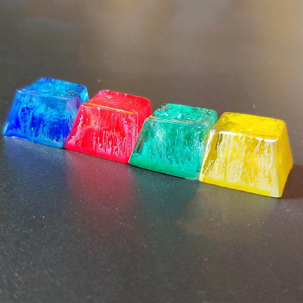 Индивидуальные смолы с подсветкой колпачки для Cherry Mx Переключатель механическая клавиатура DIY украшения драгоценный камень дизайн красный синий зеленый желтый