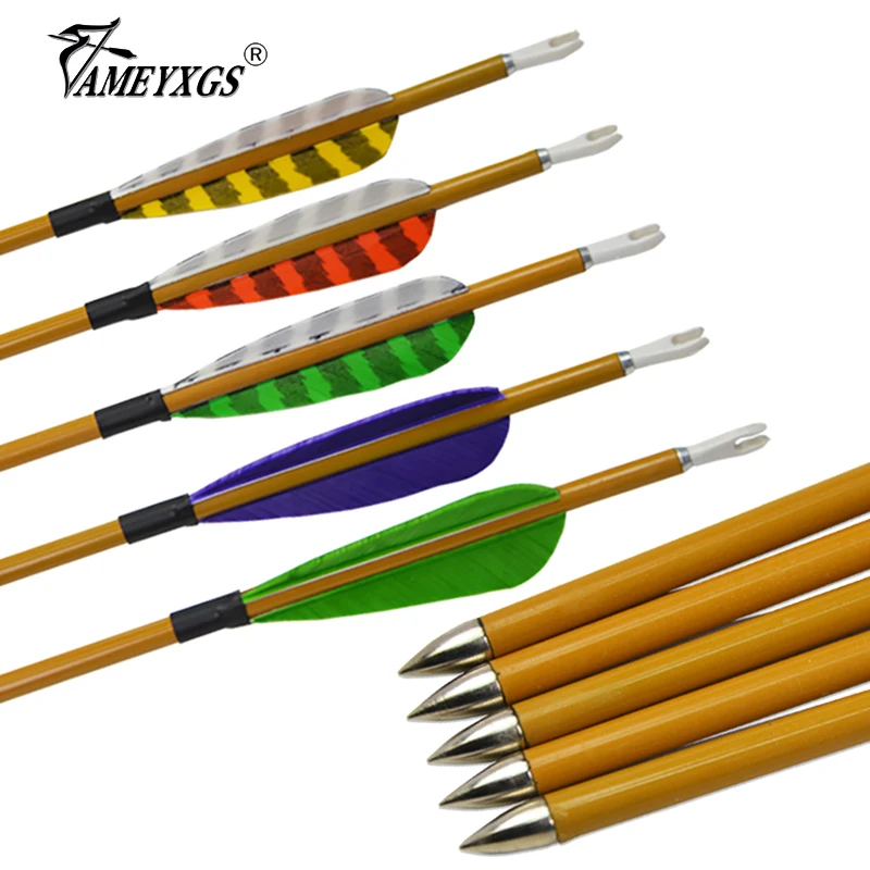 Древко стрелы из карбоновые для стрельбы лука углерода с перьями индейки 12 шт. 900