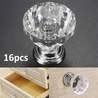 163060pcs 30mm crystal glass door knobs practical handles cupboard drawer cabinet furniture kitchen handle knob hardware kit