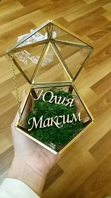 Обычай имя свадебное стекло кольцо коробка стеклянное Подушка стеклянная