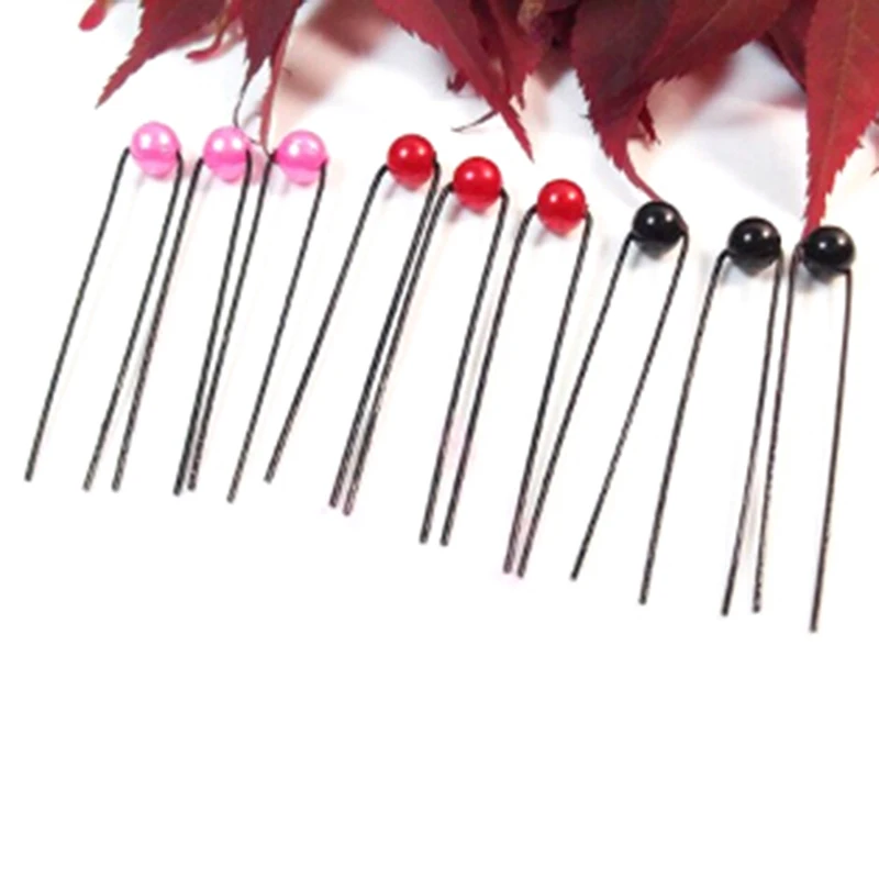 20 шт. Свадебные u образные заколки для волос белые красные жемчужные аксессуары