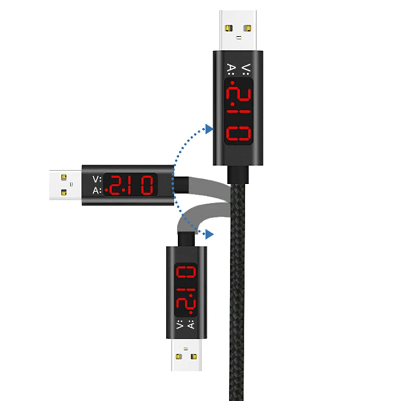 3A QC 3 0 микро USB кабель зарядное устройство дисплей кабели + Тип C 8 Pin для передачи