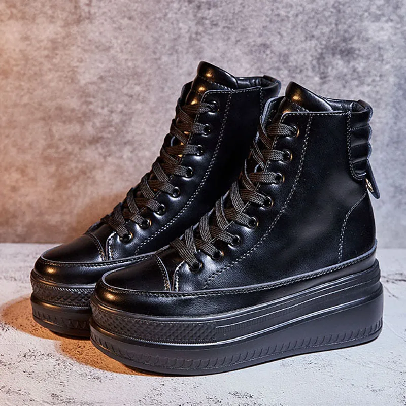 Брендовая женская парусиновая обувь на шнуровке с высоким берцем повседневная
