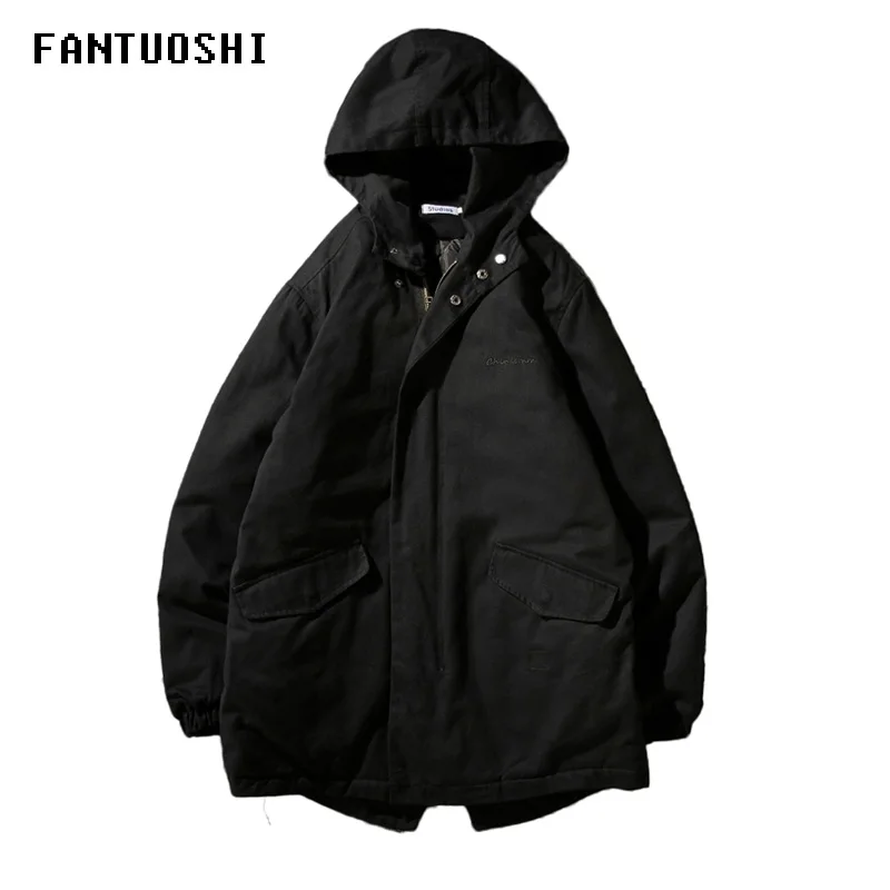 Новинка 2019 мужская зимняя куртка длинное пальто парка Homme верхняя одежда толстая