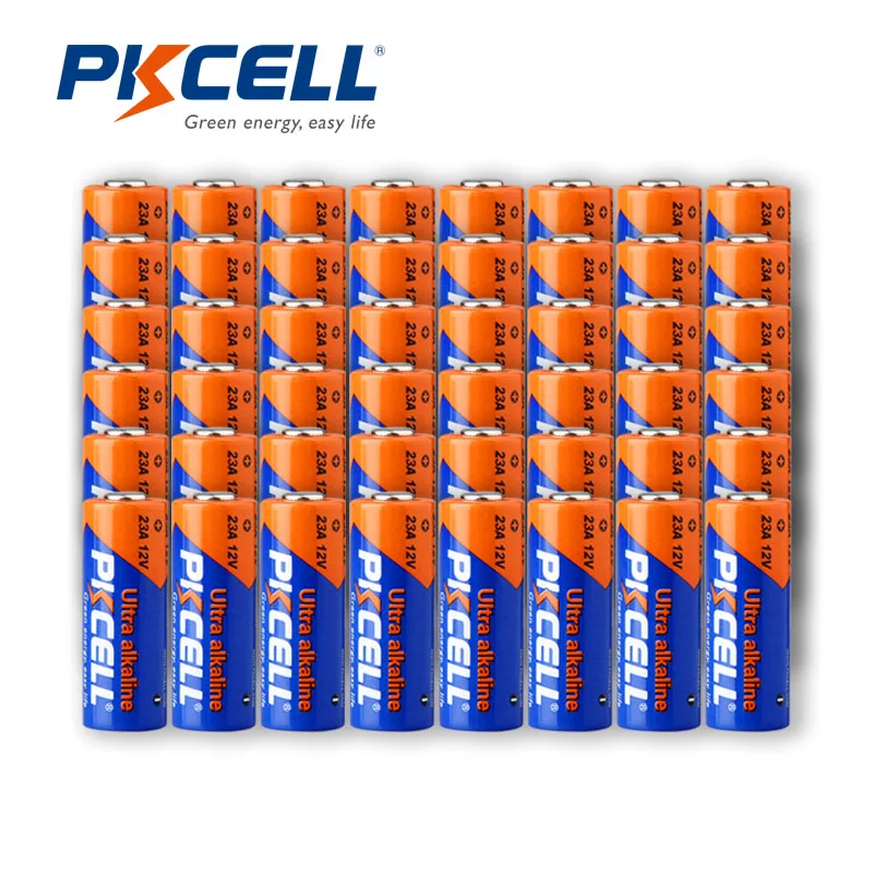 48x щелочная батарея PKCELL 12v 23a 8F10R K23A L1028 23A A23 V23GA MN21 Основная батарея и сухие батареи