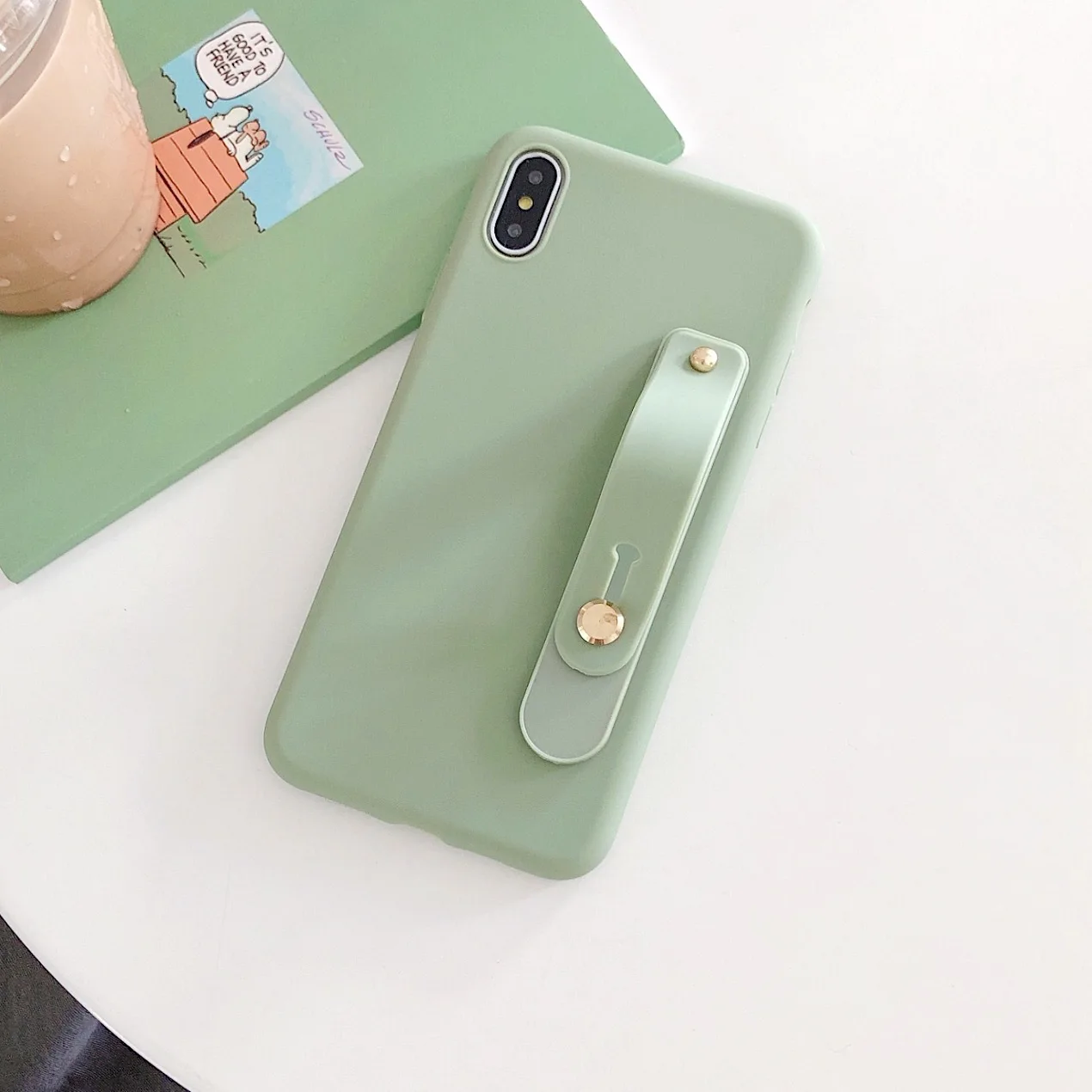 Простая подставка Матовый ТПУ чехол для huawei Honor 7C 7A 7X фотоаппаратов моментальной печати 7S 6X 6C 6A 5X 5C V9 играть V10 V20 ремешок повязка на руку чехол