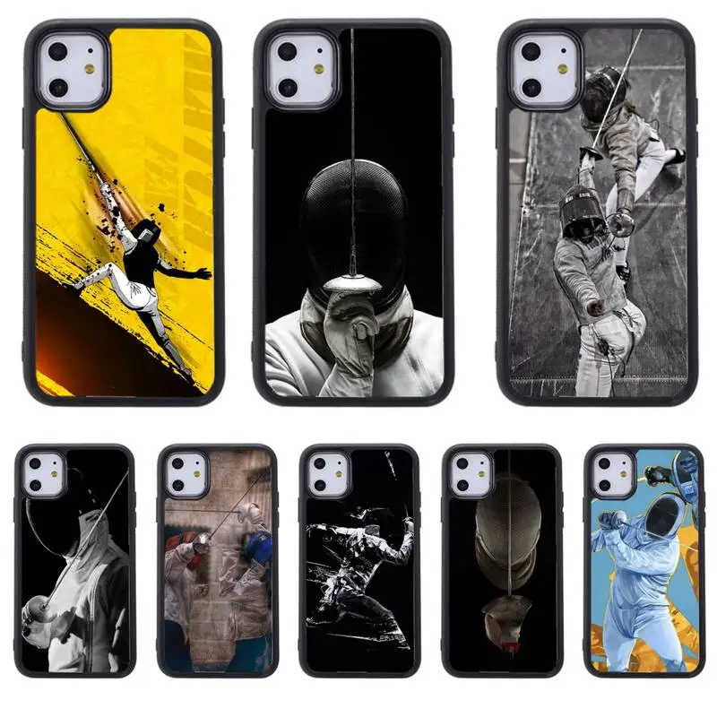 

Sport fencing Silicone Soft TPU Phone Case for iphone 11 12 13 pro se 20 max xr xs x 7 8 6s plus mini Fundas cover PC&TPU