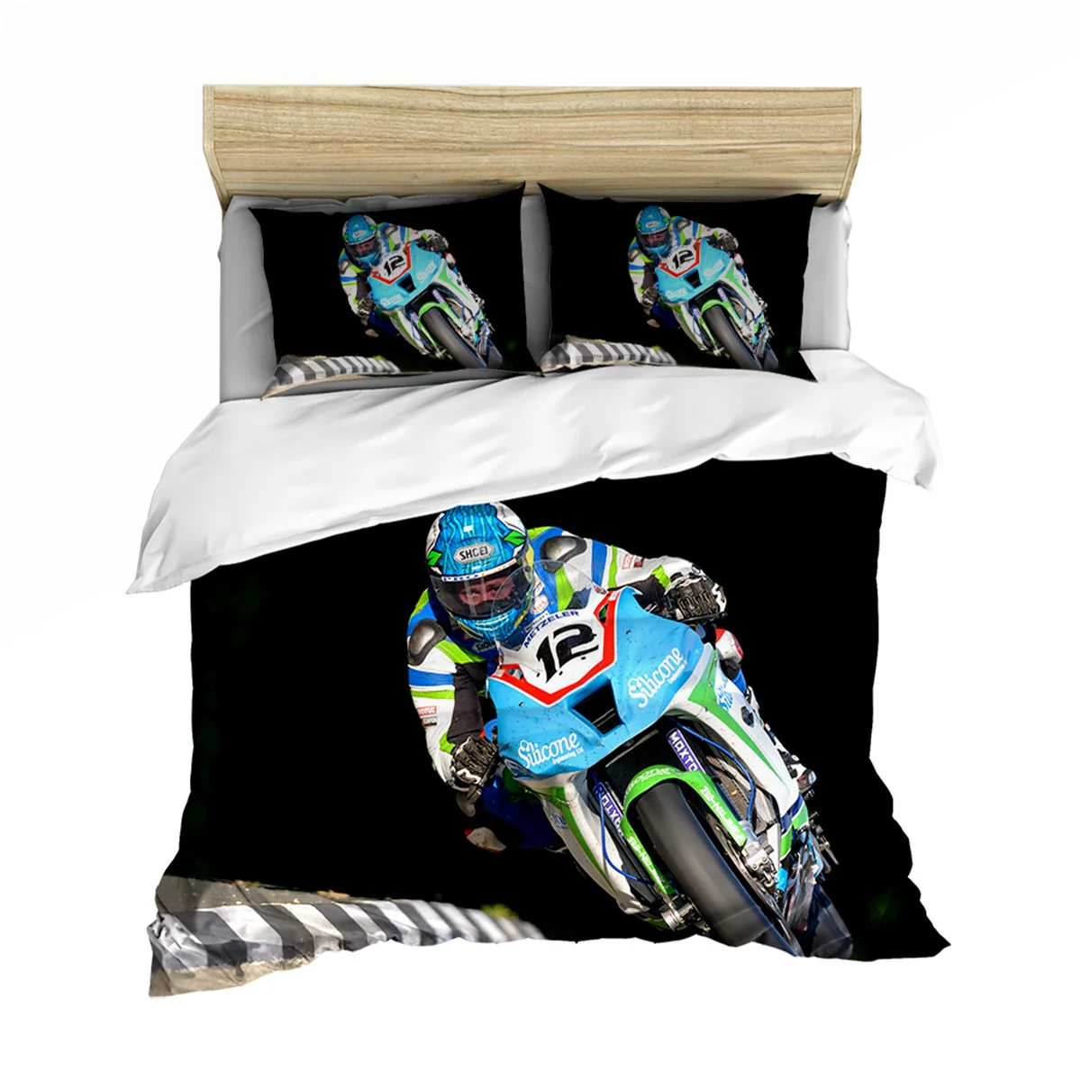 

Classic bedding set 3D motorcycle bed linen 3pcs/set queen king size duvet cover set bedsheet AB side duvet cover 2020