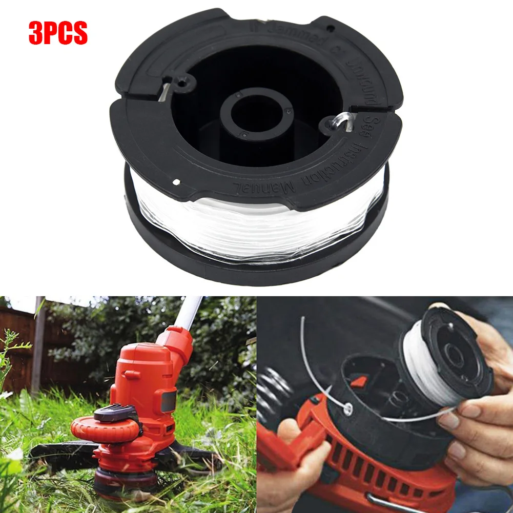 

3Pcs Line Spools For Black+Decker A6485 GL280 GL301 GL425 GL545 GL555 GLC13 Grass String Trimmer Lawn Mower Replacement Kits