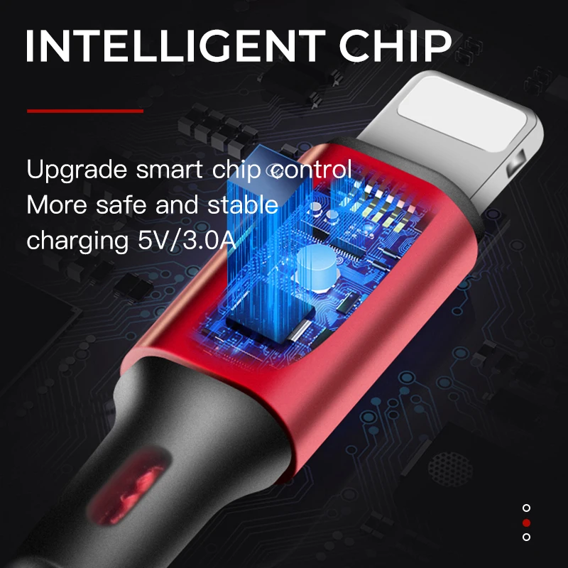 USB кабель iONCT 3A для быстрой зарядки и передачи данных iPhone X XR XS Max 8 7 6 Plus зарядный