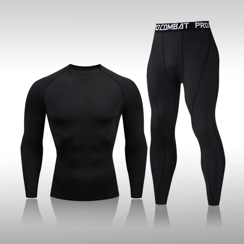 

Fitness Gym Running Men's Compression And Quick-Drying 2-Piece Sports Suit, Climbing Training Fighting Rashguard Sportswear