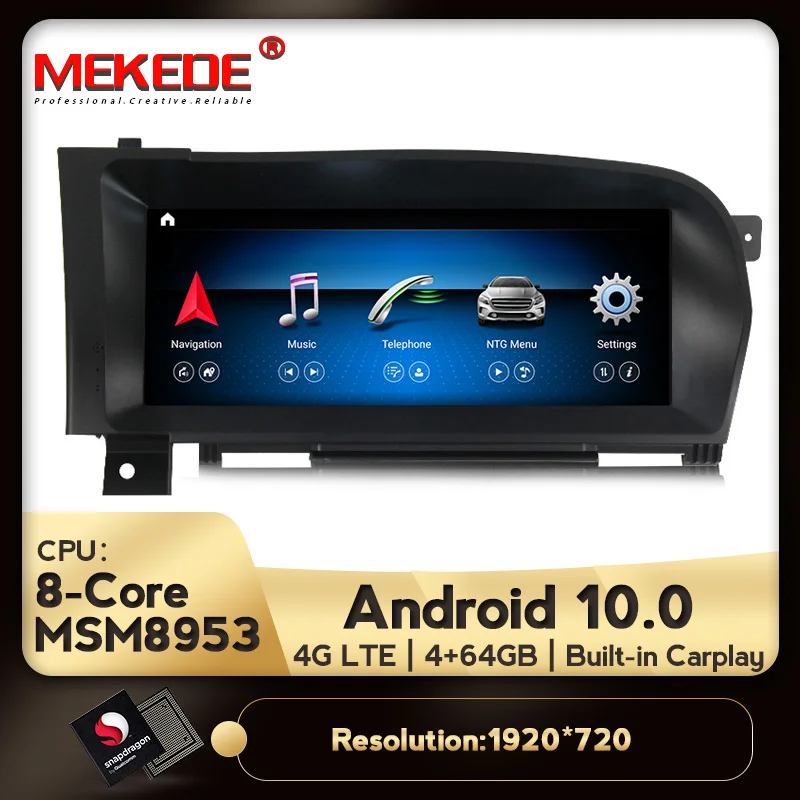 

Новое поступление, 5,5-дюймовый Android 10 для Mercedes Benz S Class W221 10,25 2006 2007-2008 с Carplay BT Wifi головное устройство, стерео Авто