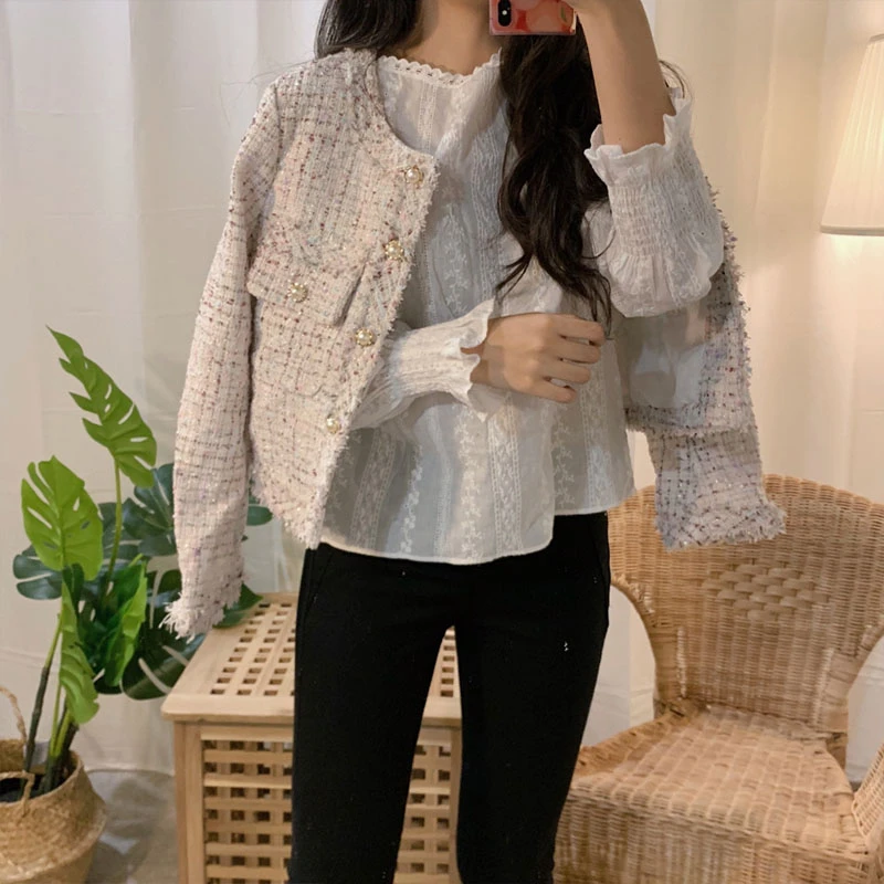 Осенне-весенний элегантный костюм в Корейском стиле французские женские