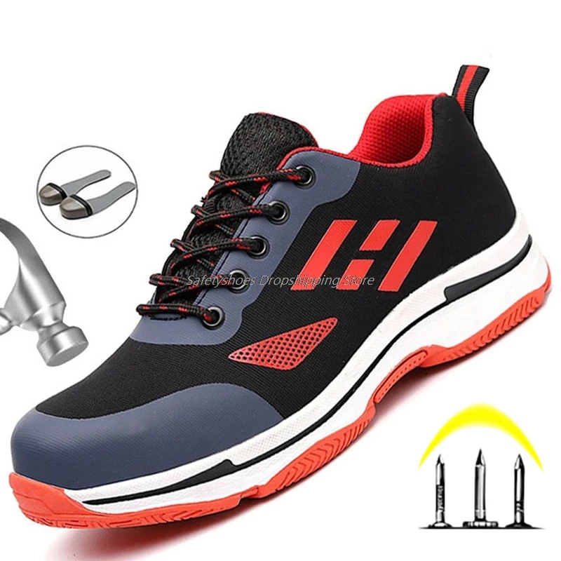

Anti-Smashing Shoes Safety Boots For Men Working Shoes Men's Boots Breathable Footwear Steel Toe Cap Shoes Indestructible Boots