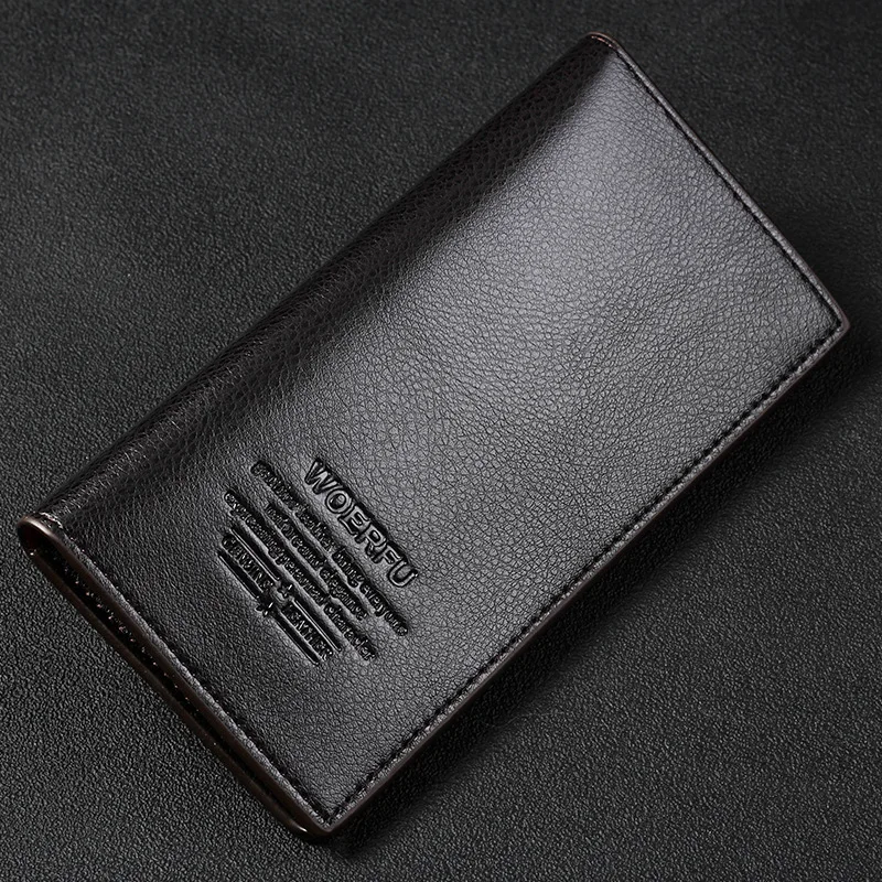 

Men's Long Wallet Lychee Pattern Wallet Multi-function Clutch Youth Casual Fashion Business Multi-card Soft Card Case Wallet