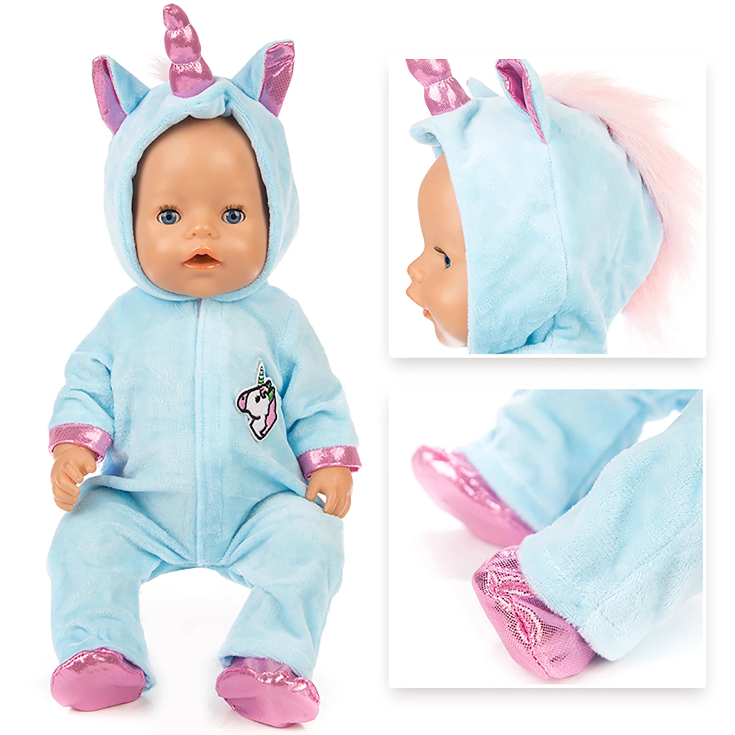 

Happy Elfin Doll Clothes for 43cm Born Baby Doll Boy and Girl Cotton Shirt and Short Pants Also Suit for 18Inch Girls Doll Outfi
