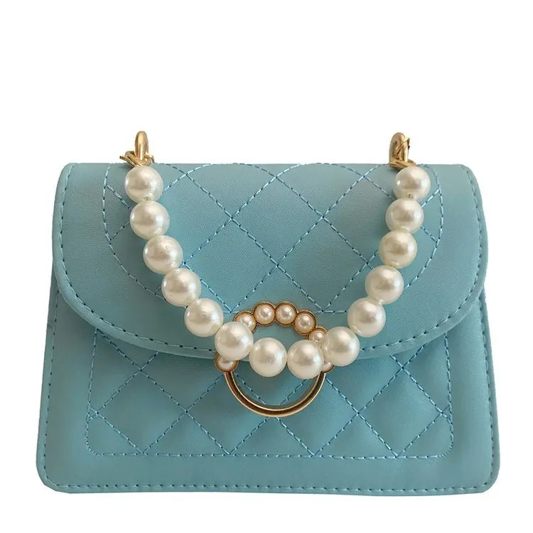 

Fashion bag women's summer 2021 new crossbody bag Pearl portable shoulder bag rhombic messenger bag good quarlity handbag