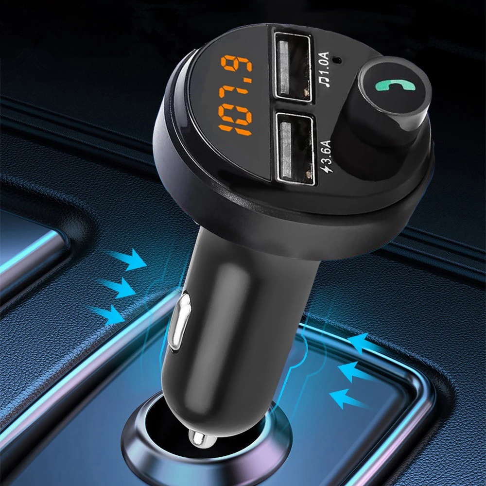 Автомобильный FM-трансмиттер-модулятор с двумя USB-портами и поддержкой Bluetooth |